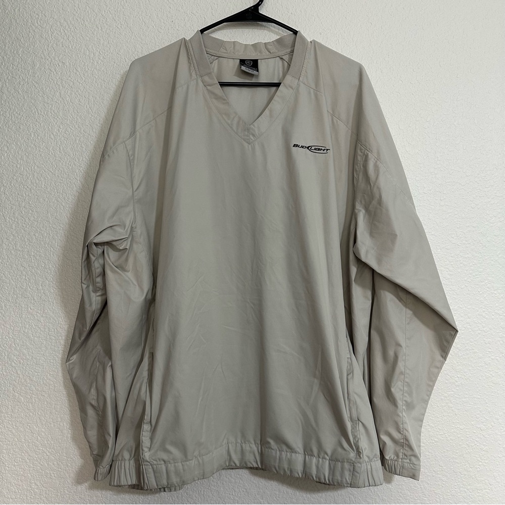 Vtg Nike Golf Windbreaker‎ BudLight Mens XL Minimal Preppy Outdoors Y2K Pullover